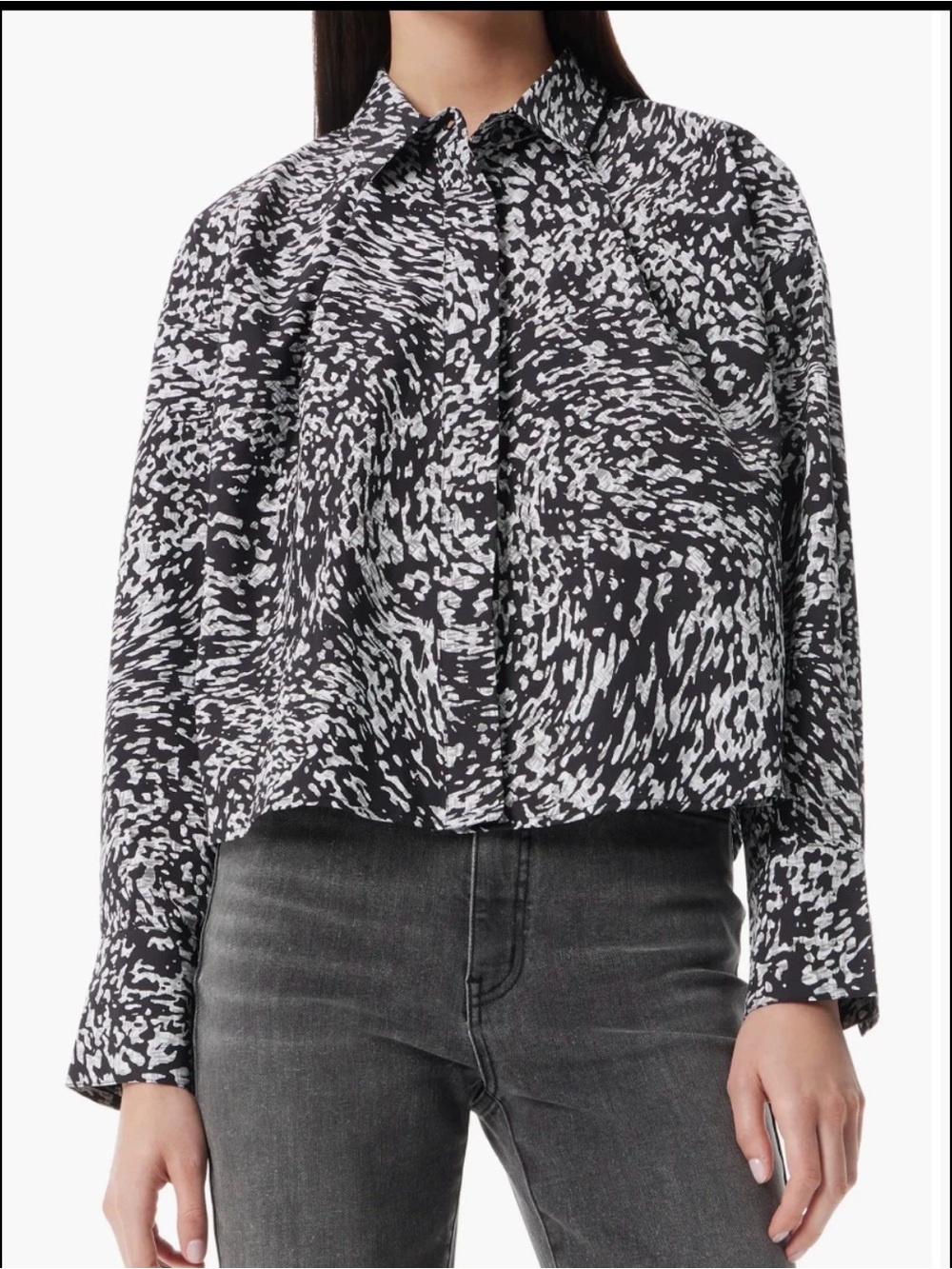 Robert Rodriguez Quirky Women's Adara Long Sleeve Button-Up Shirt Top Medium M